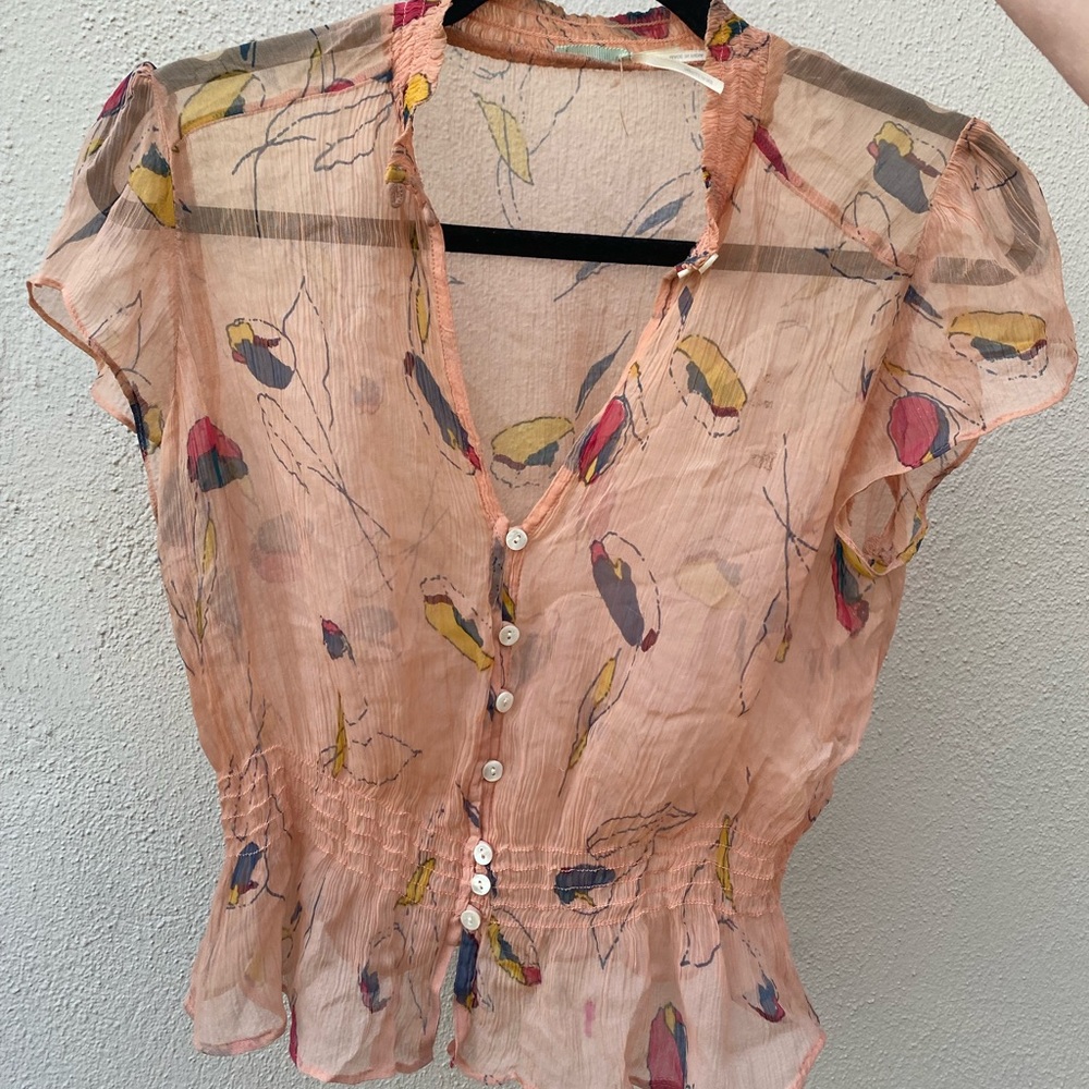 Stunning brand new peach silky top